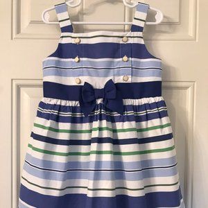 Janie and Jack Blue Striped Dress in size 4